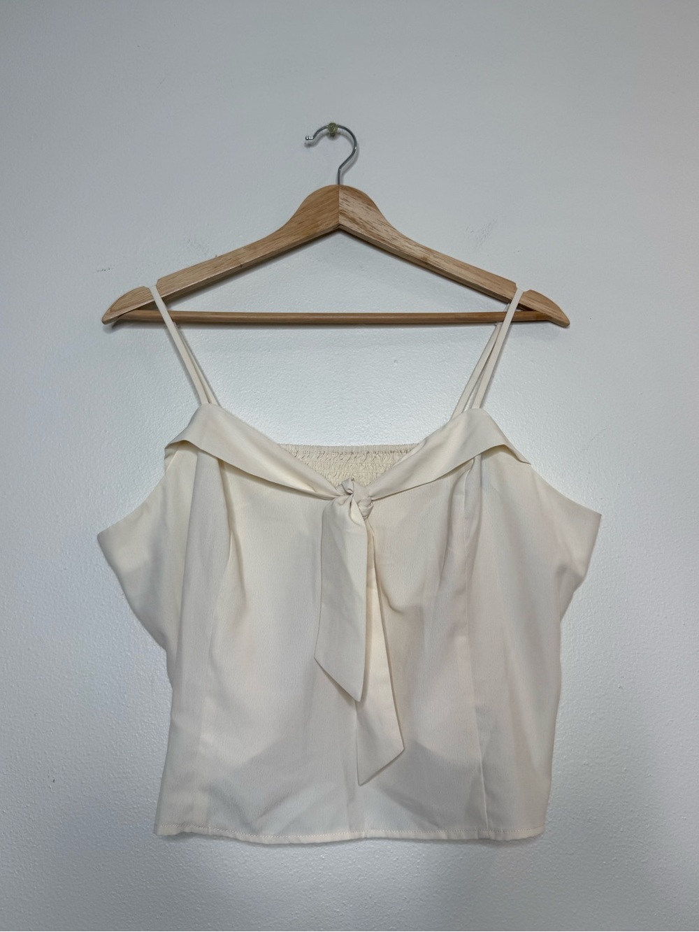 ModCloth Sailor Nautical Coastal Coquette Bow Tank Top size XL Cream off white